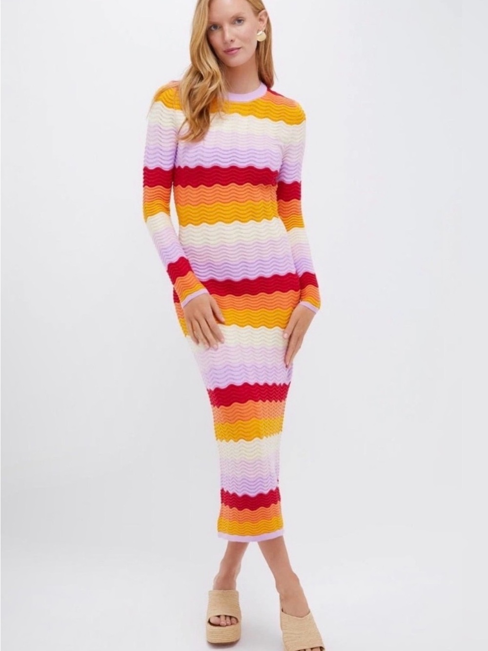 NWT Tuckernuck Hyacinth House Sunset Stripe Montego Knit Midi Dress